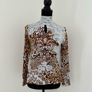 Leopard Print Embellished Top